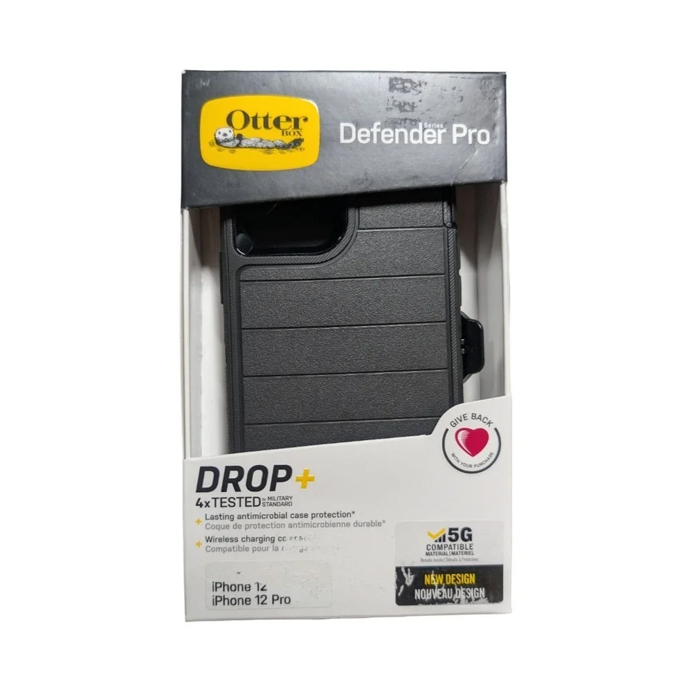 R1-N Otterbox Defender Pro Holster Case For Apple iPhone 12 & 12 Pro - Black‎